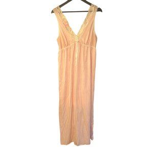 lorraine vintage Pink BARBIE lace embroidered flower slip dress nightie L